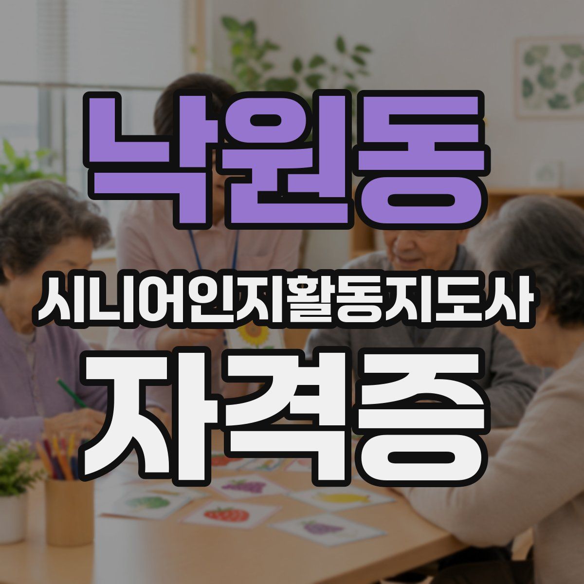 낙원동 시니어인지활동지도사 자격증