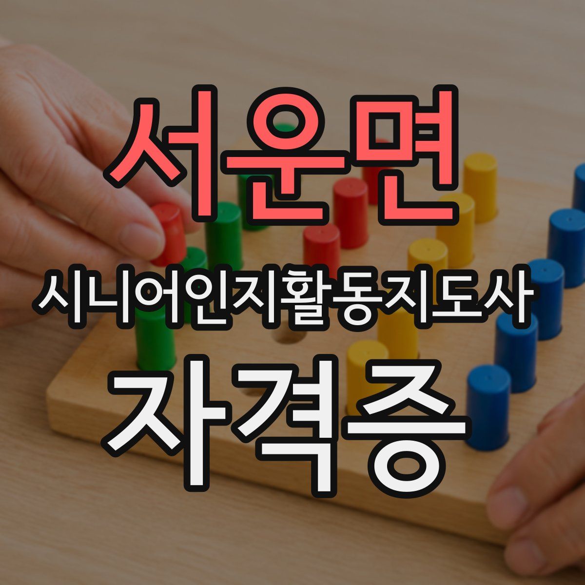 서운면 시니어인지활동지도사 자격증