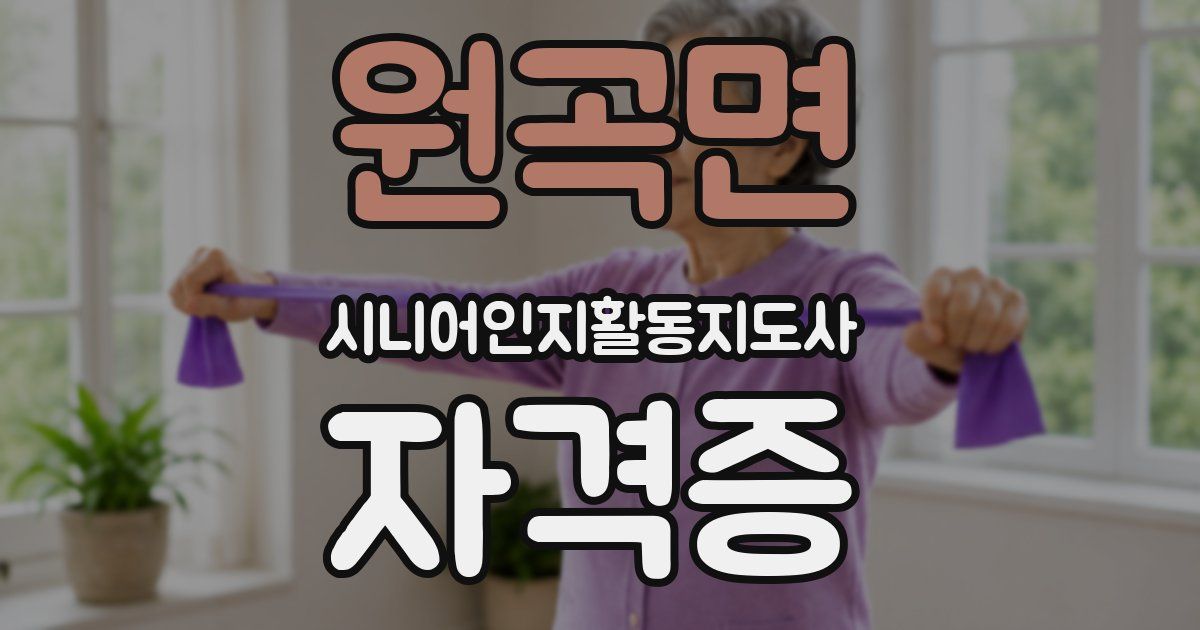원곡면 시니어인지활동지도사 자격증