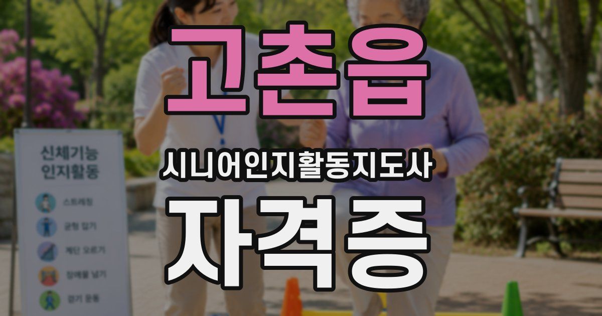 고촌읍 시니어인지활동지도사 자격증