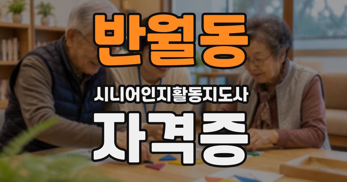 반월동 시니어인지활동지도사 자격증