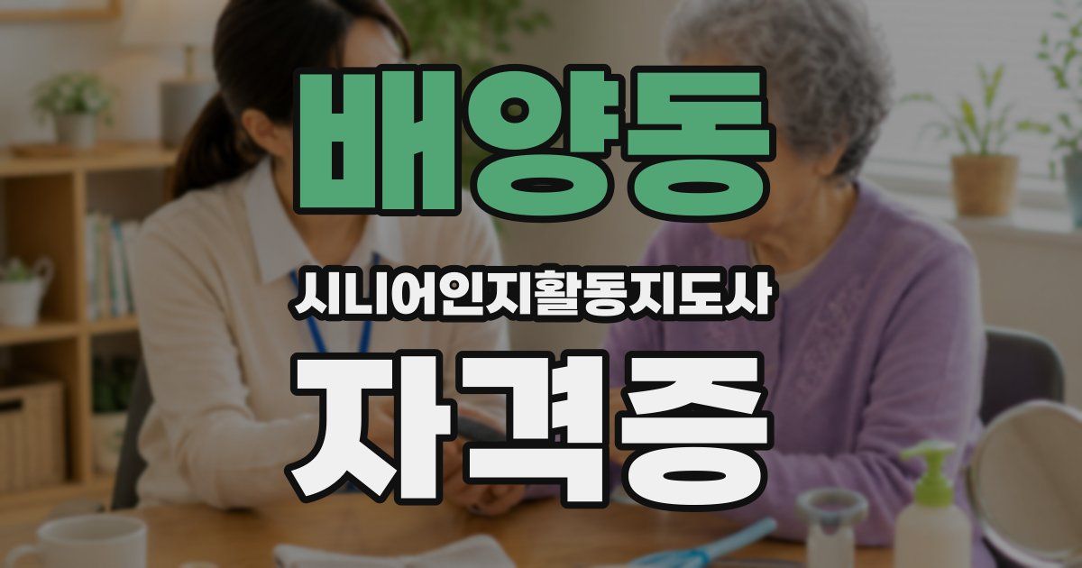 배양동 시니어인지활동지도사 자격증