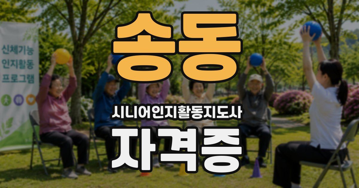 송동 시니어인지활동지도사 자격증
