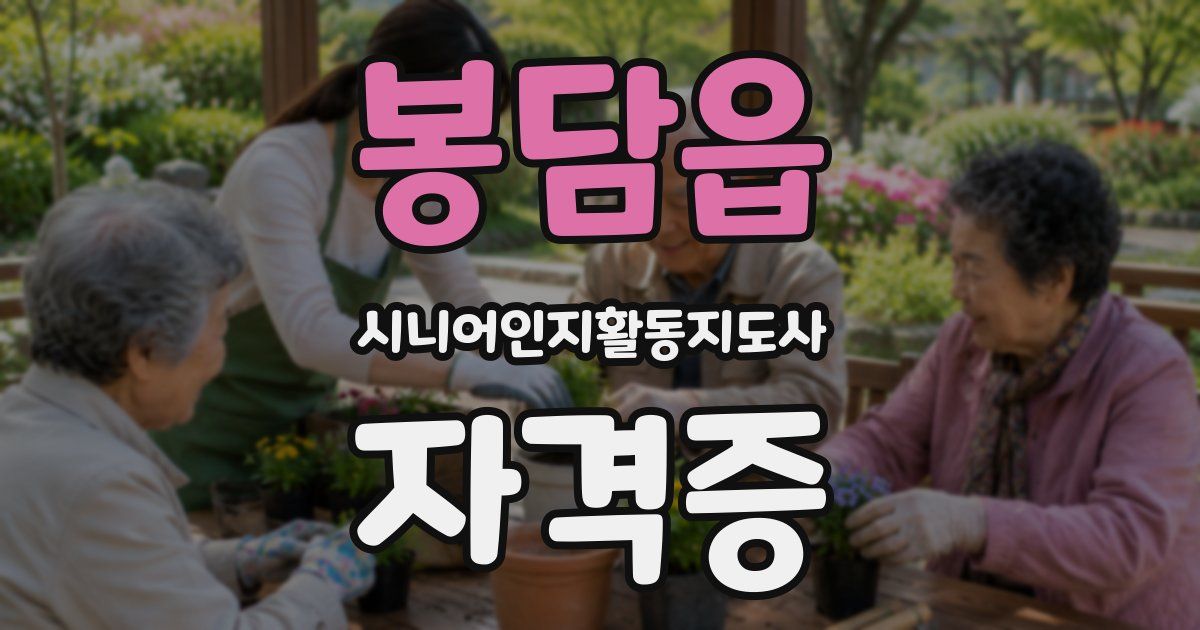 봉담읍 시니어인지활동지도사 자격증