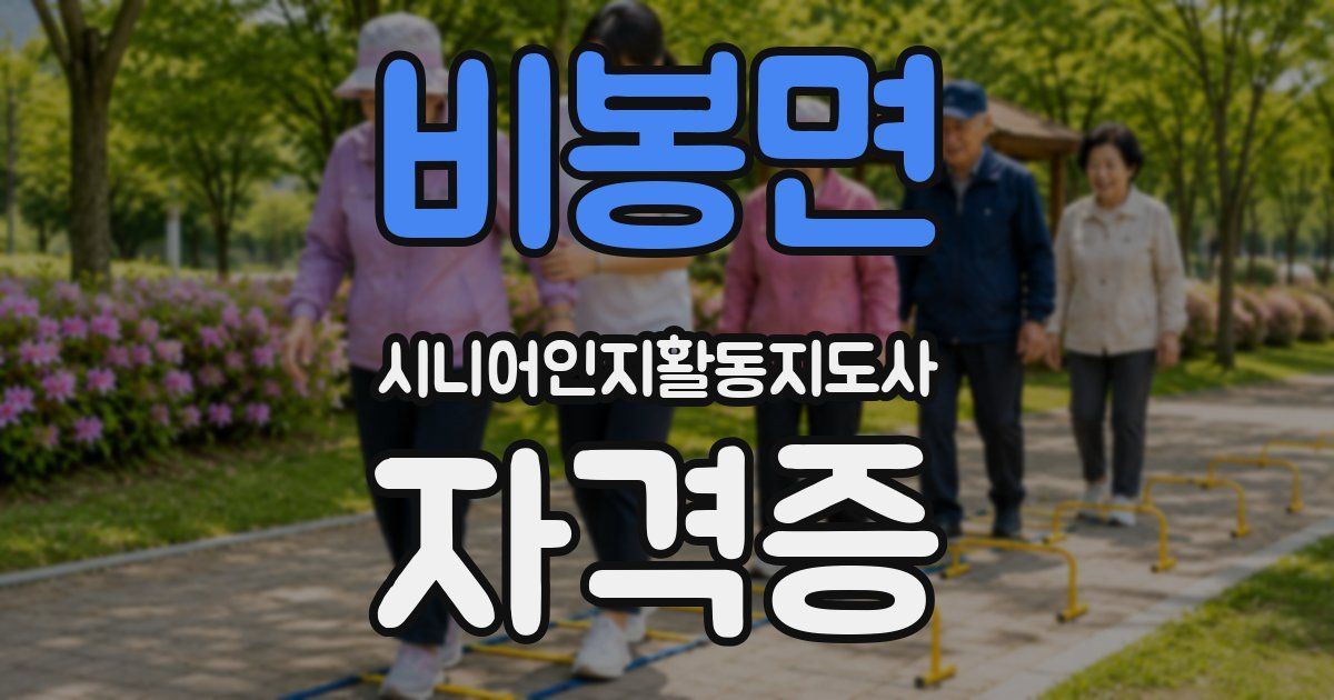 비봉면 시니어인지활동지도사 자격증