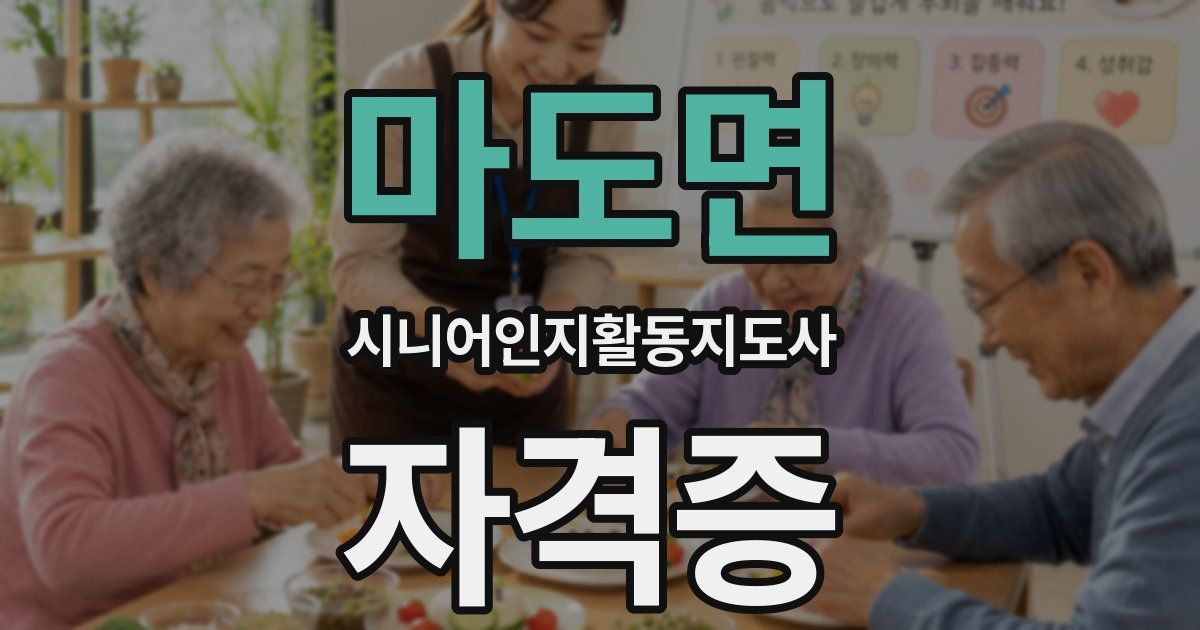 마도면 시니어인지활동지도사 자격증