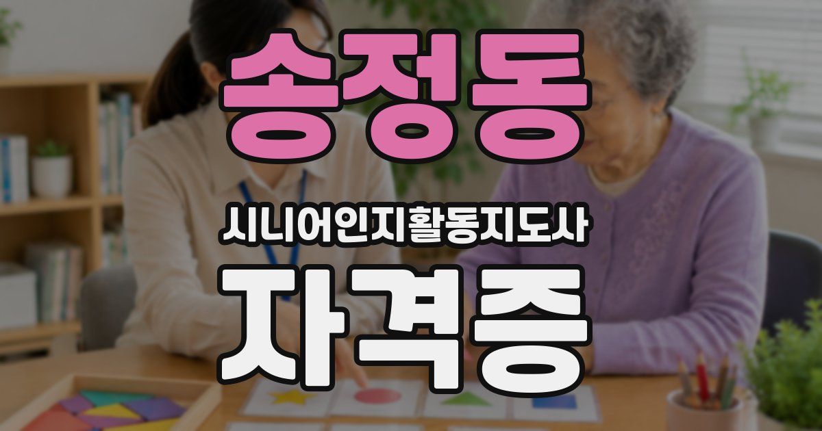 송정동 시니어인지활동지도사 자격증