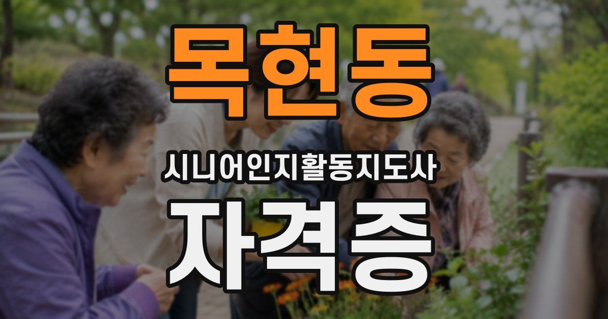 목현동 시니어인지활동지도사 자격증
