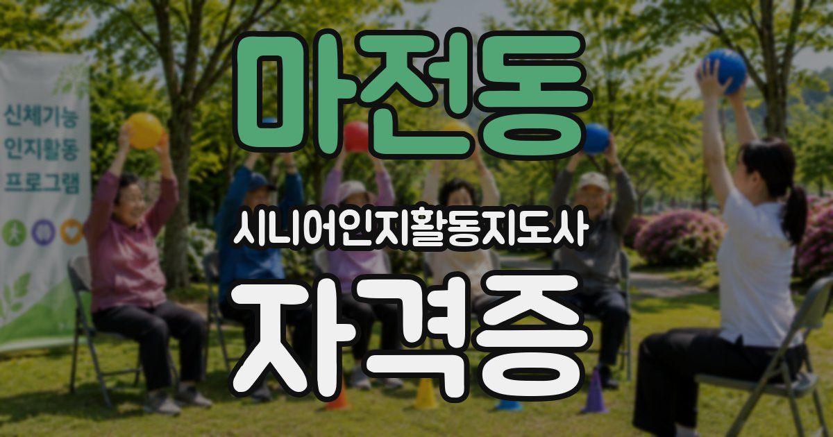 마전동 시니어인지활동지도사 자격증