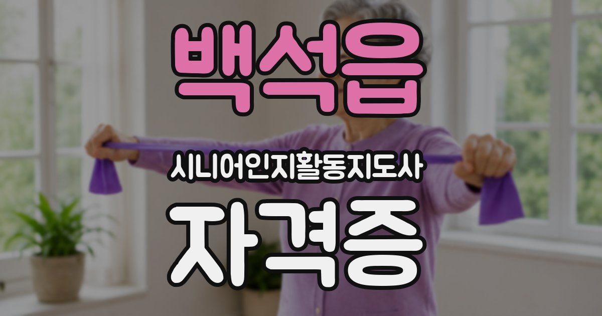 백석읍 시니어인지활동지도사 자격증