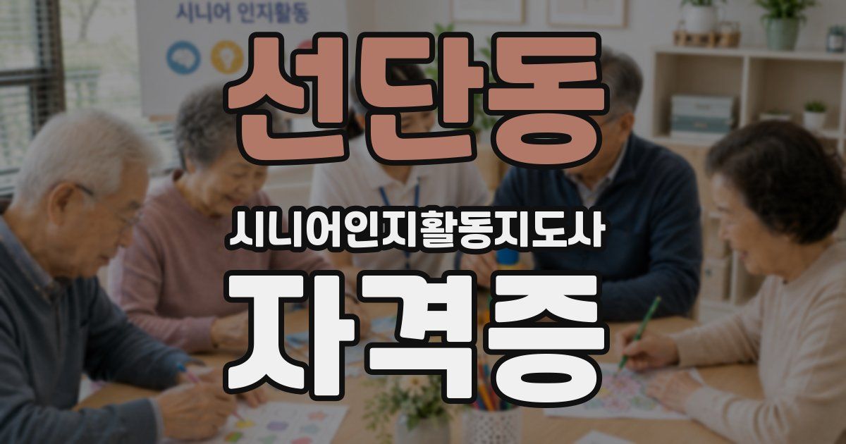 선단동 시니어인지활동지도사 자격증