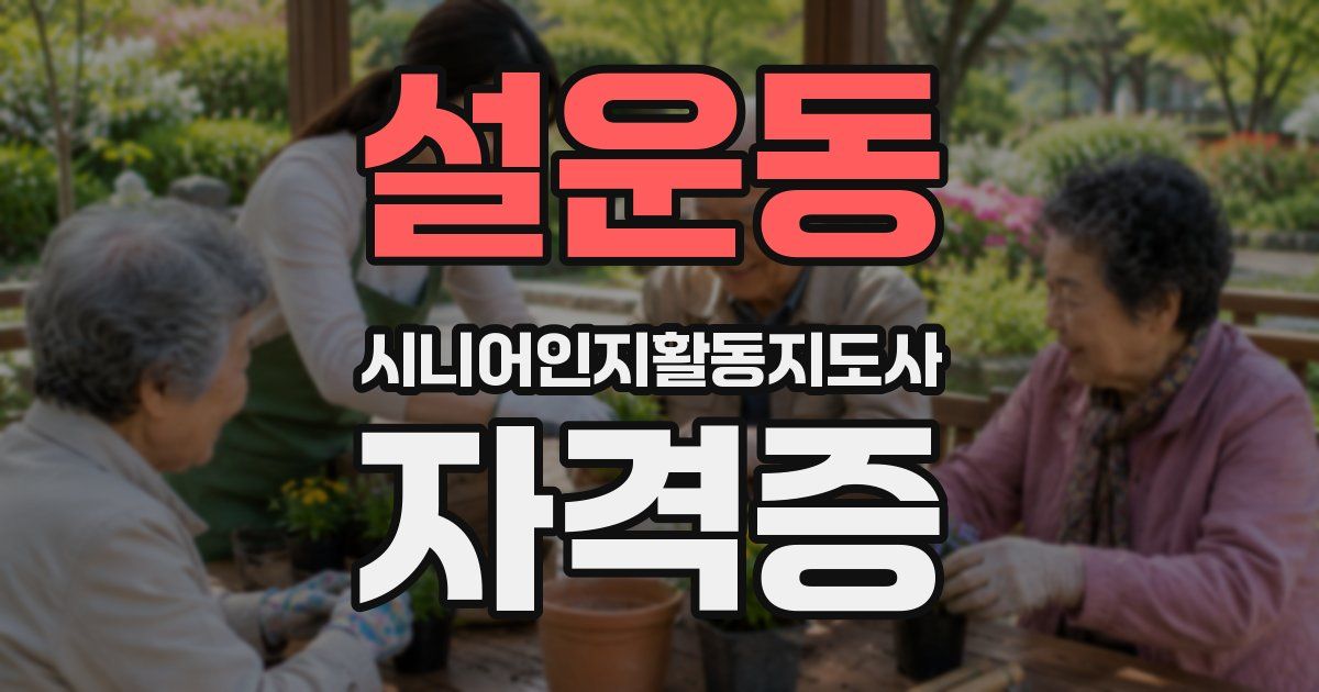 설운동 시니어인지활동지도사 자격증