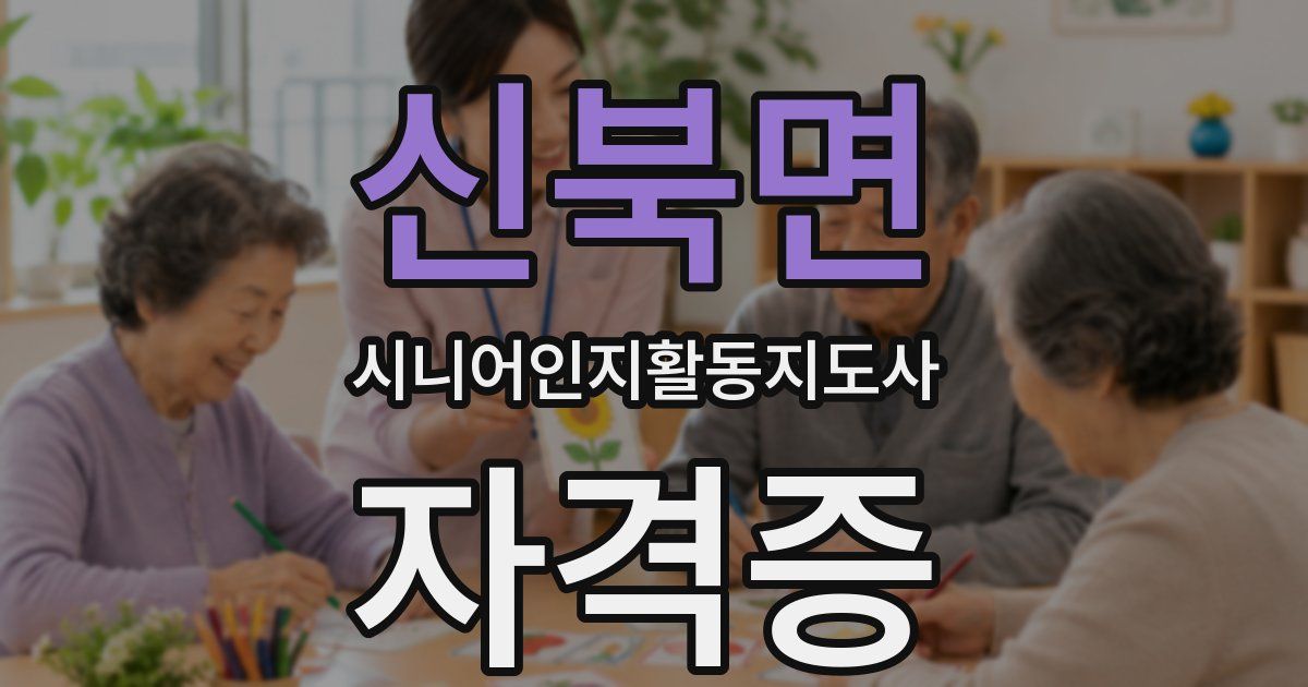 신북면 시니어인지활동지도사 자격증