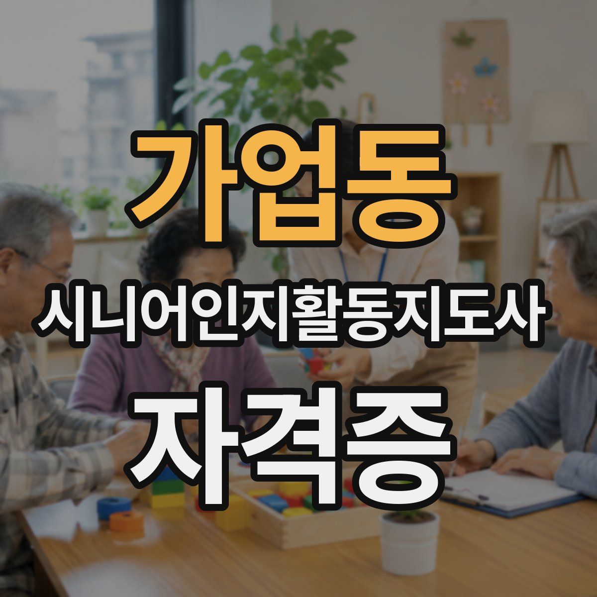 가업동 시니어인지활동지도사 자격증
