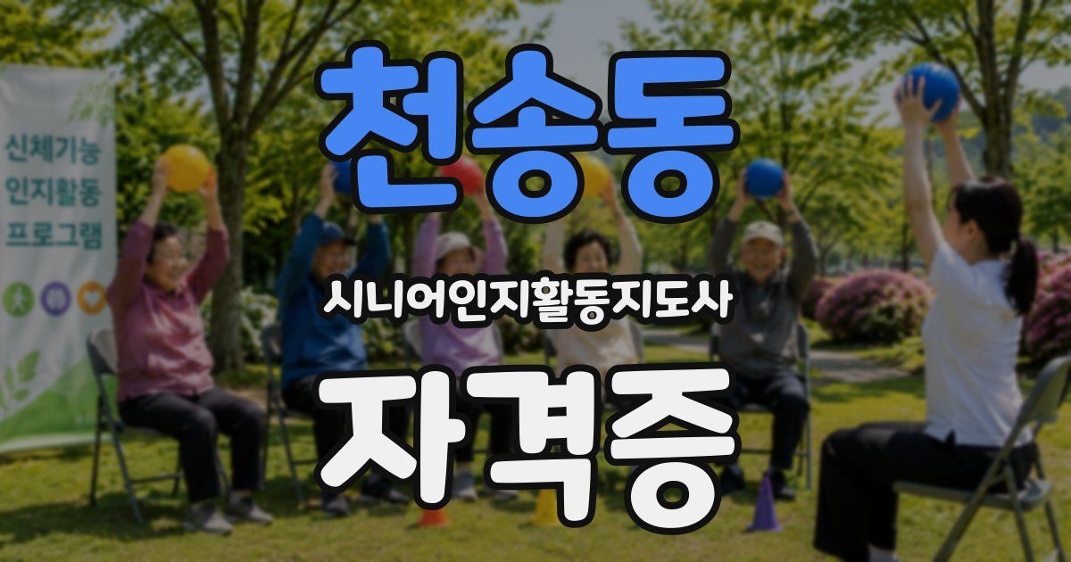 천송동 시니어인지활동지도사 자격증