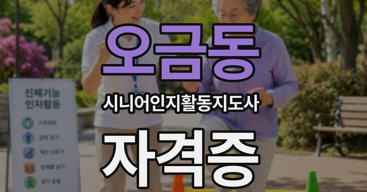 오금동 시니어인지활동지도사 자격증