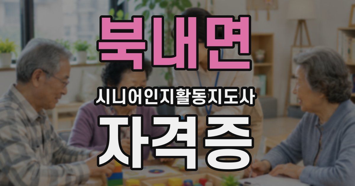 북내면 시니어인지활동지도사 자격증