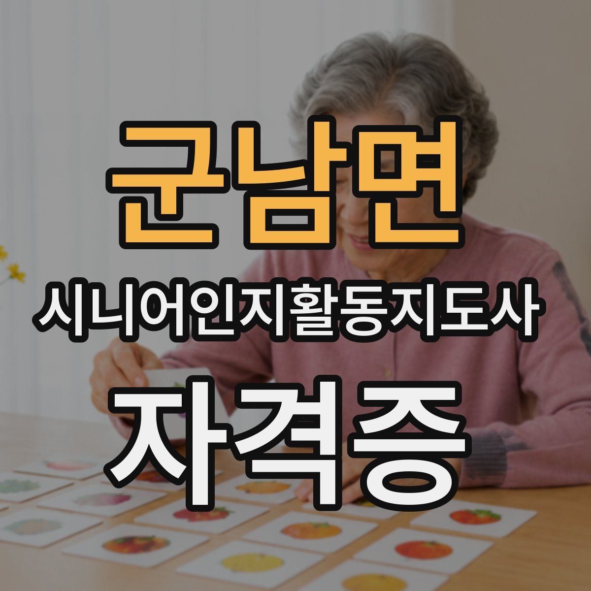 군남면 시니어인지활동지도사 자격증