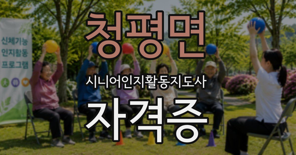 청평면 시니어인지활동지도사 자격증
