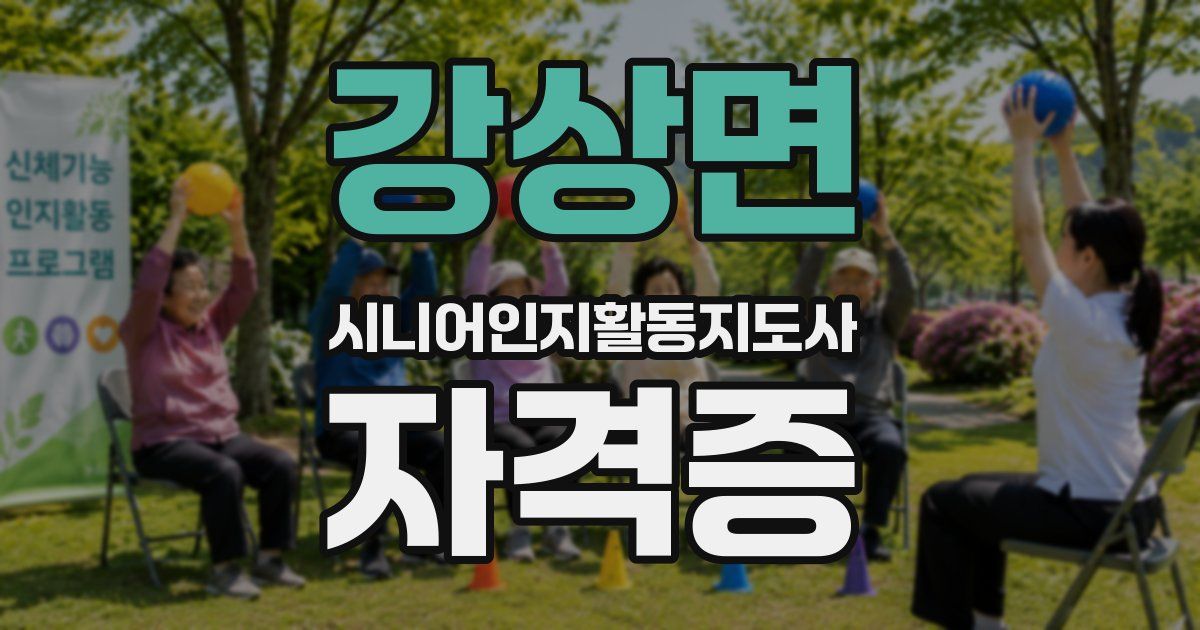 강상면 시니어인지활동지도사 자격증