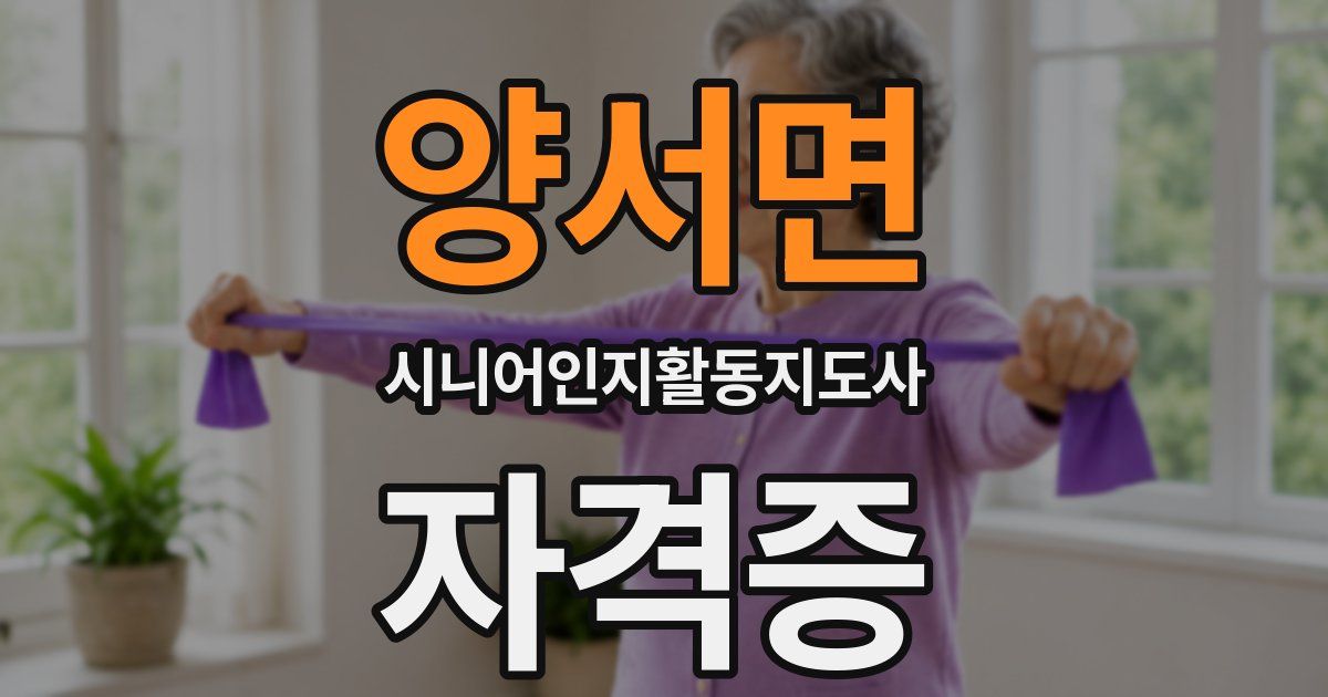 양서면 시니어인지활동지도사 자격증
