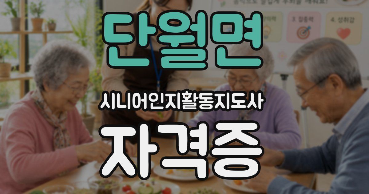 단월면 시니어인지활동지도사 자격증