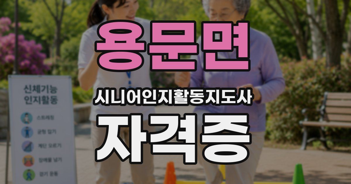 용문면 시니어인지활동지도사 자격증