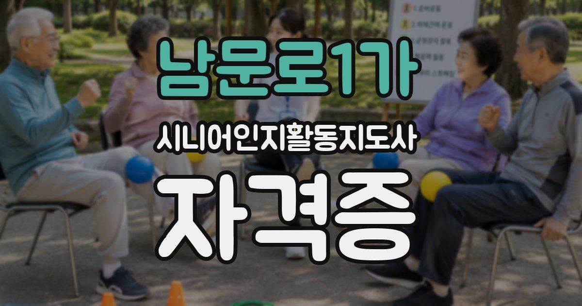 남문로1가 시니어인지활동지도사 자격증