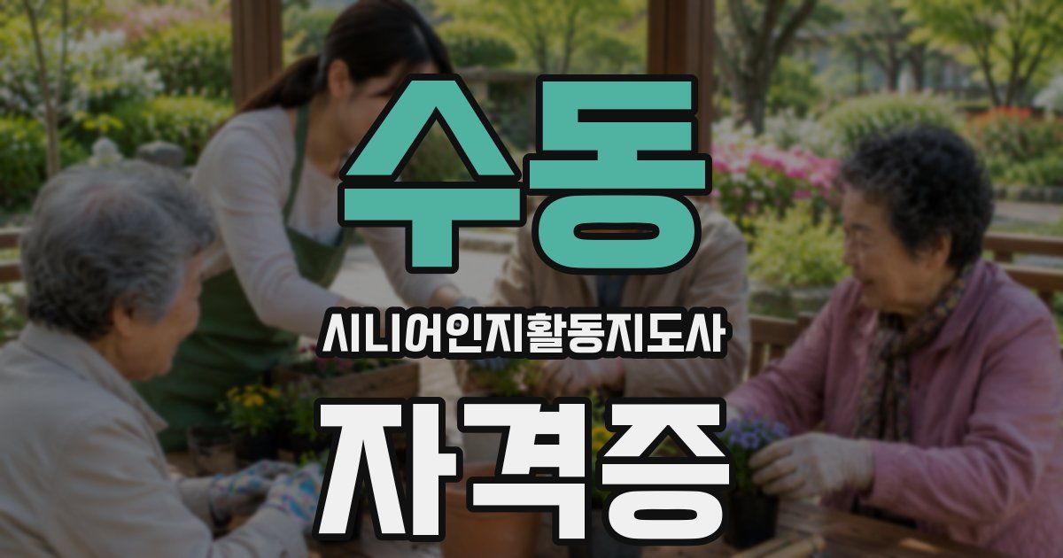 수동 시니어인지활동지도사 자격증