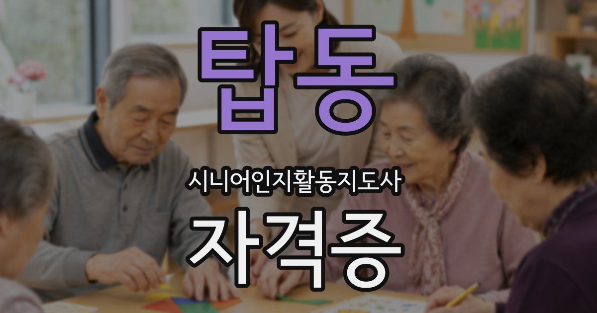 탑동 시니어인지활동지도사 자격증