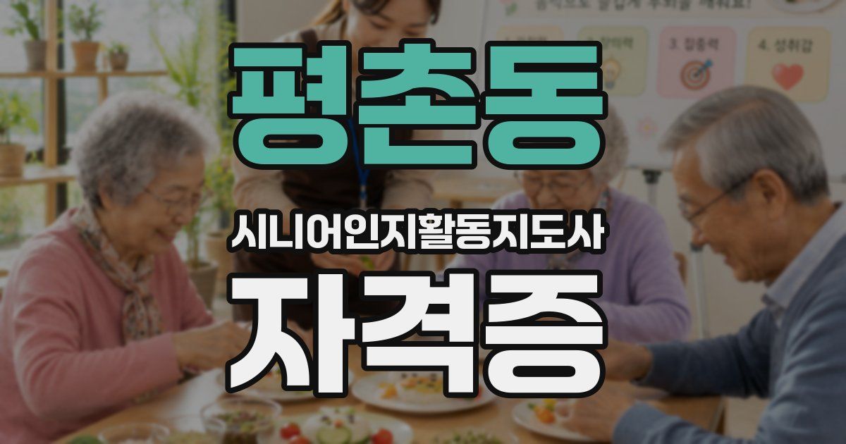 평촌동 시니어인지활동지도사 자격증