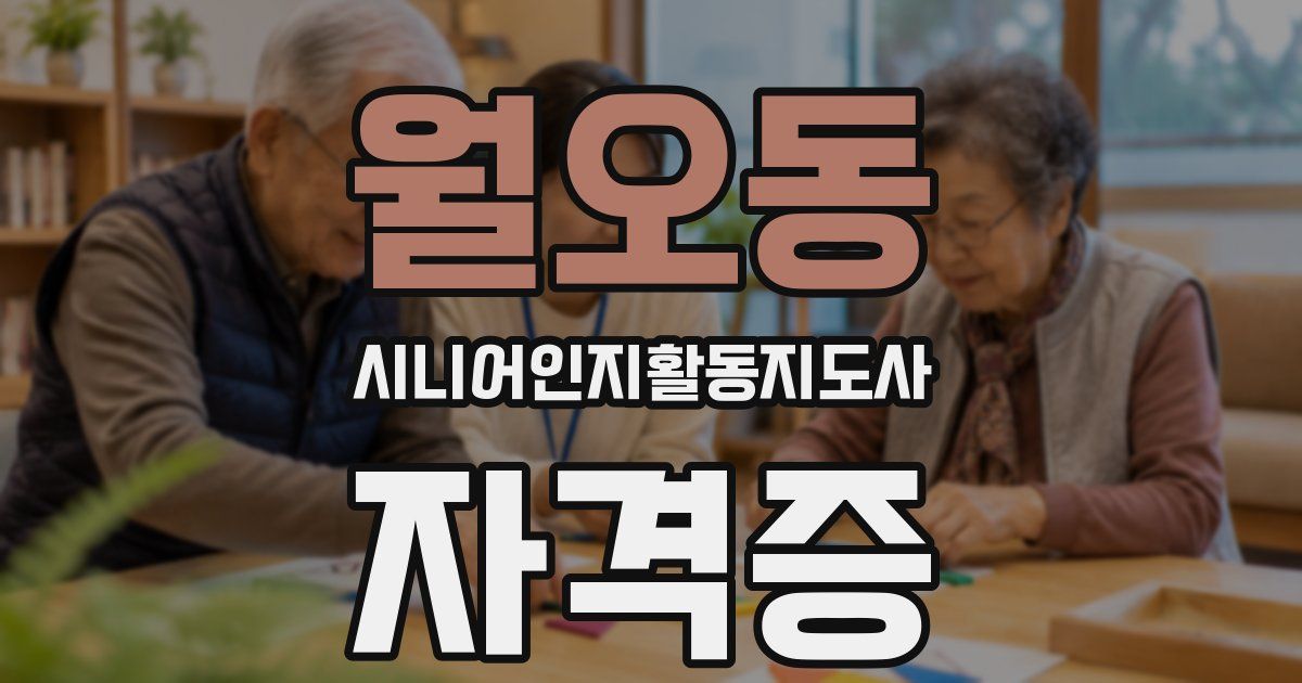 월오동 시니어인지활동지도사 자격증