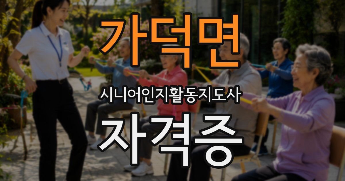 가덕면 시니어인지활동지도사 자격증