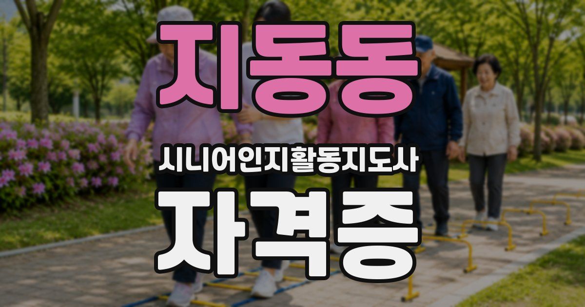 지동동 시니어인지활동지도사 자격증