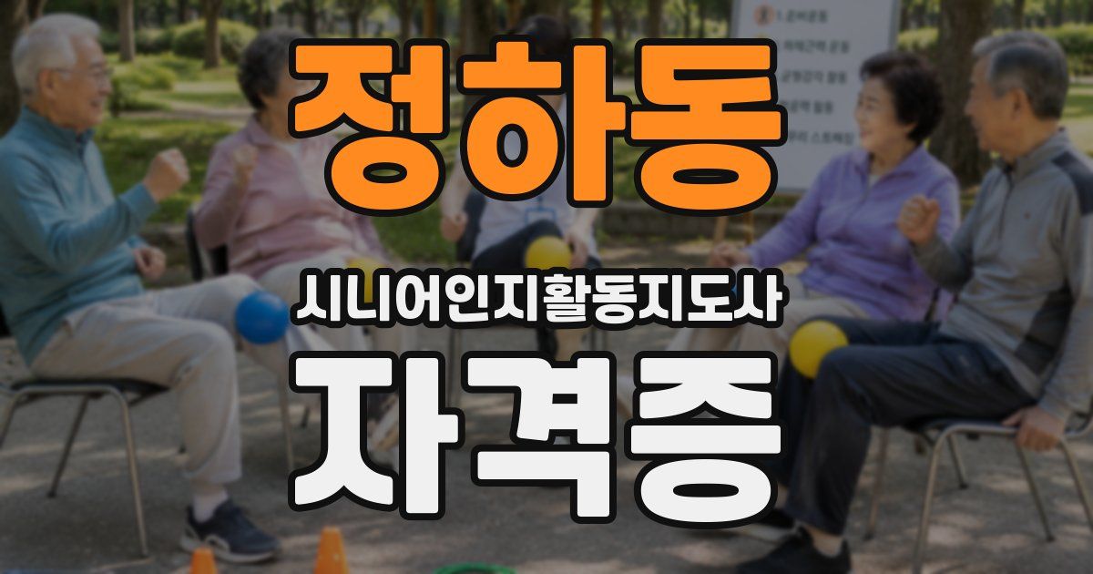 정하동 시니어인지활동지도사 자격증