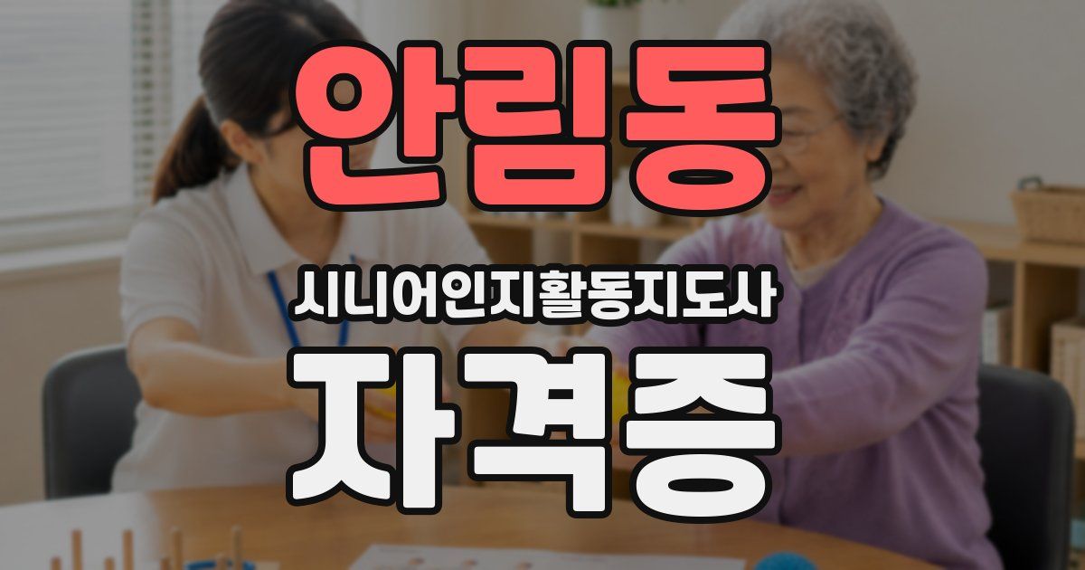 안림동 시니어인지활동지도사 자격증