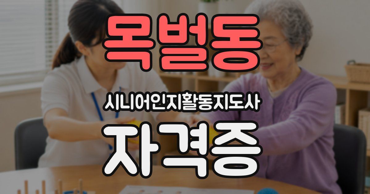 목벌동 시니어인지활동지도사 자격증