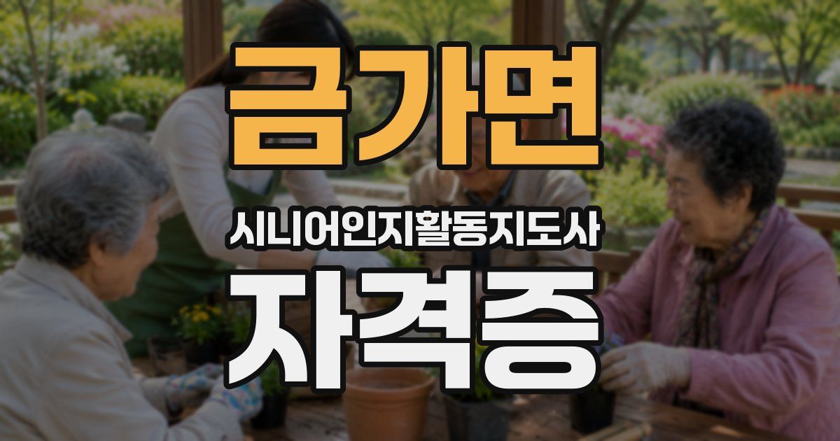 금가면 시니어인지활동지도사 자격증