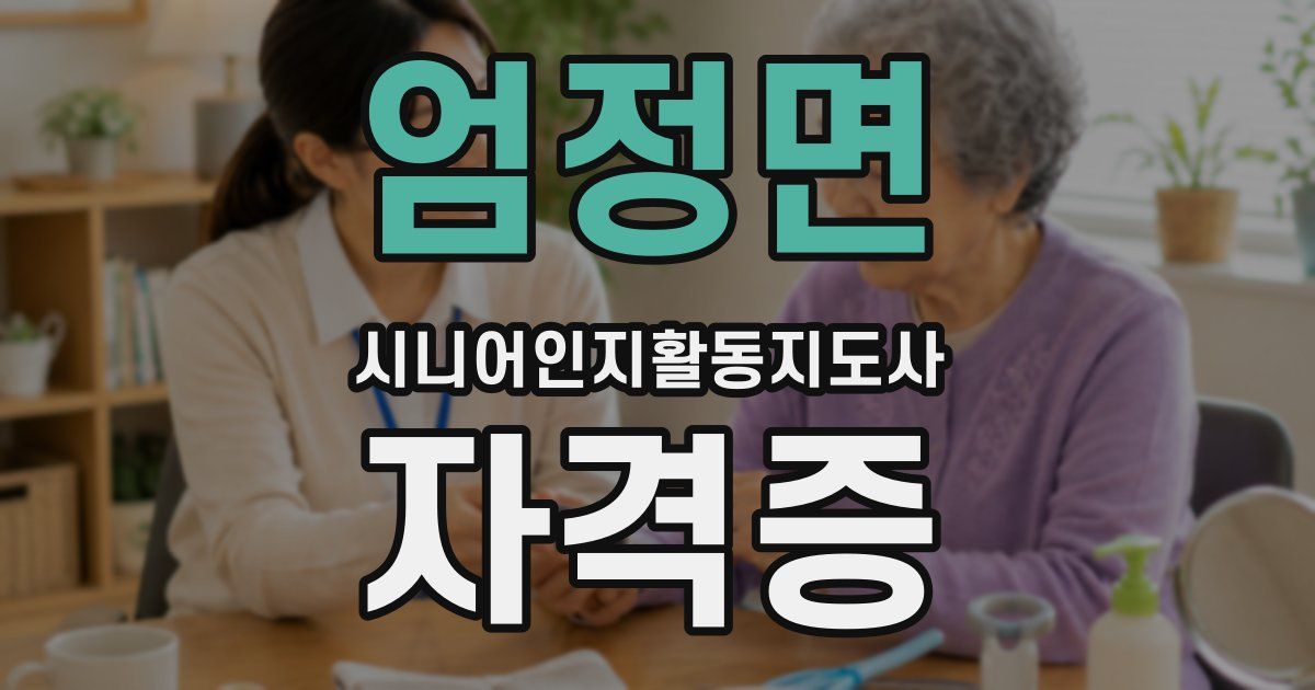 엄정면 시니어인지활동지도사 자격증