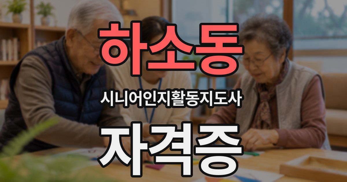 하소동 시니어인지활동지도사 자격증