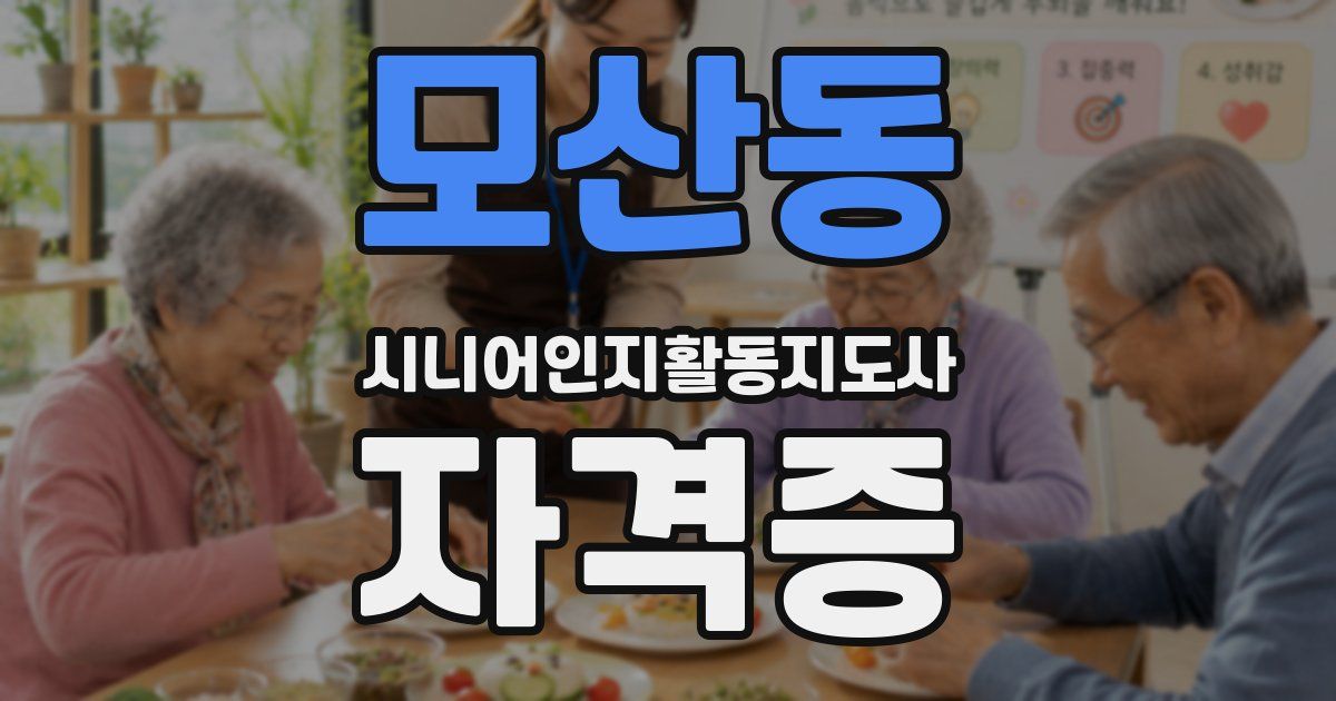 모산동 시니어인지활동지도사 자격증