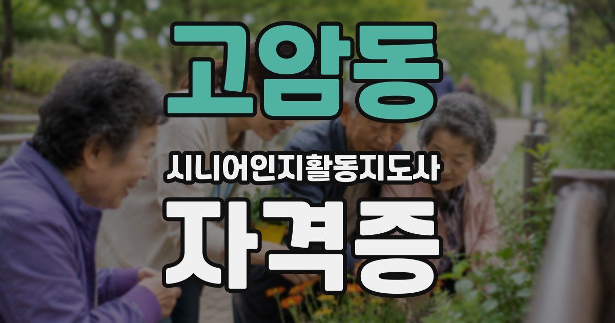 고암동 시니어인지활동지도사 자격증