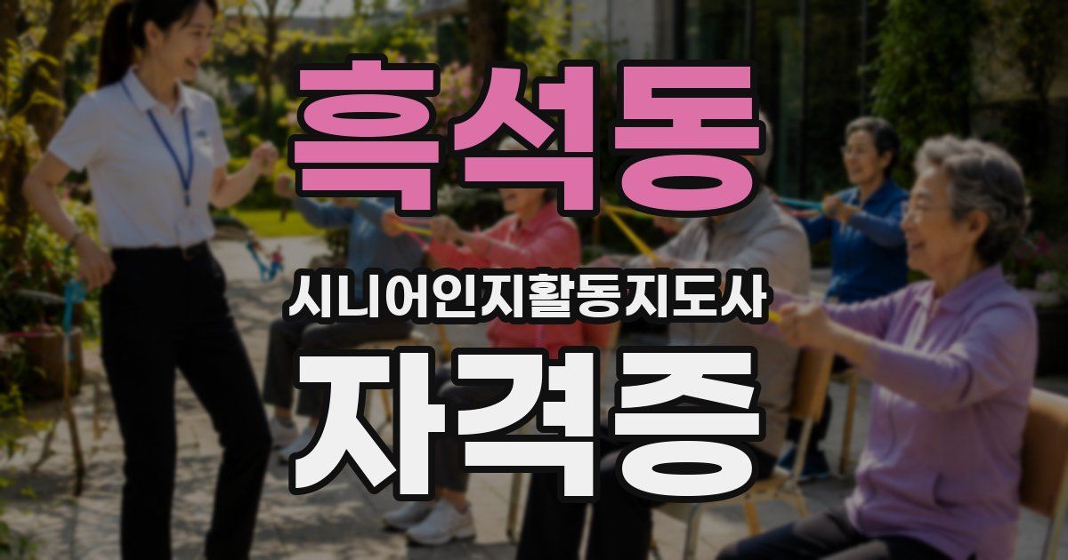 흑석동 시니어인지활동지도사 자격증