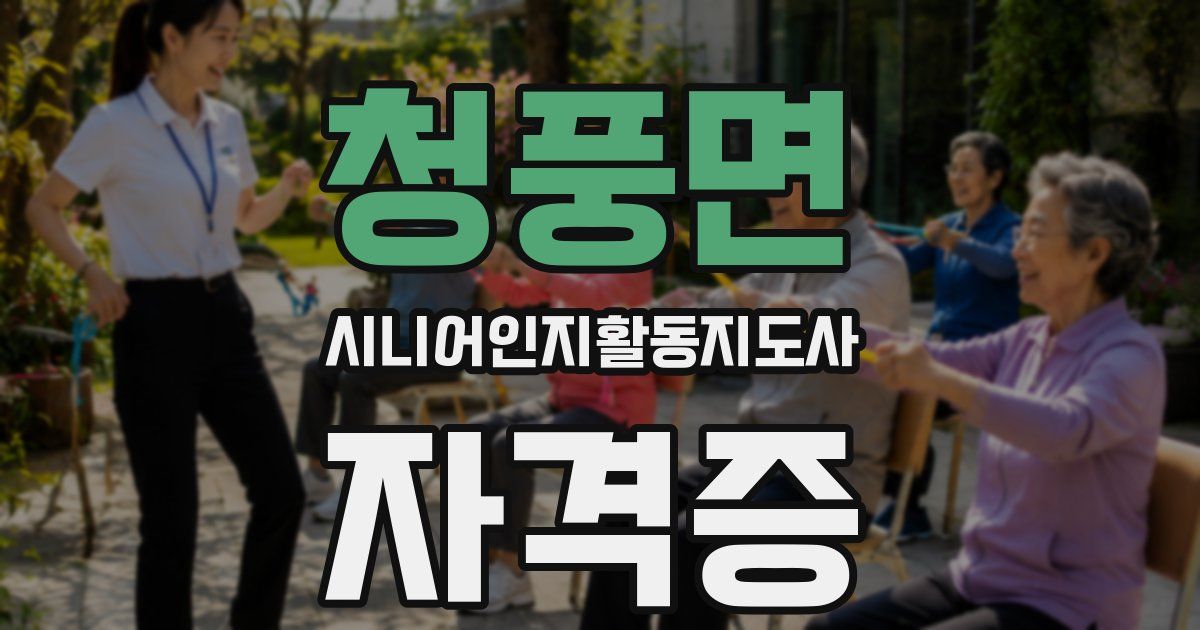 청풍면 시니어인지활동지도사 자격증