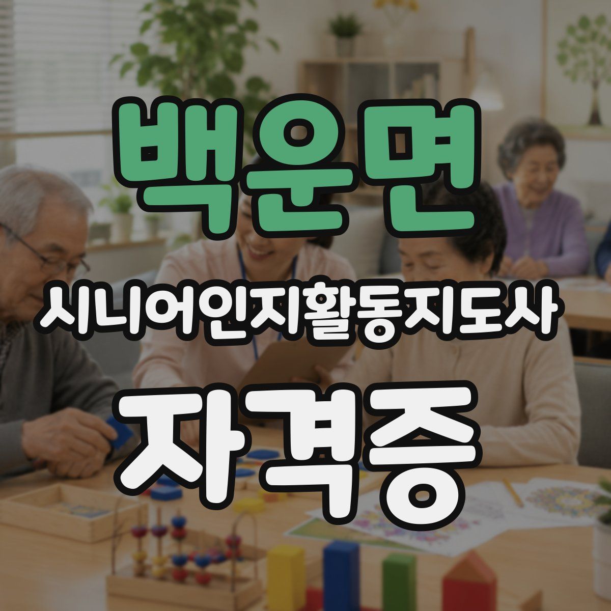 백운면 시니어인지활동지도사 자격증
