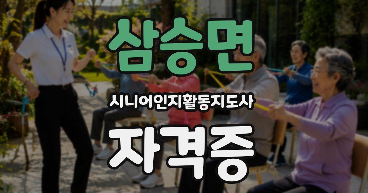 삼승면 시니어인지활동지도사 자격증