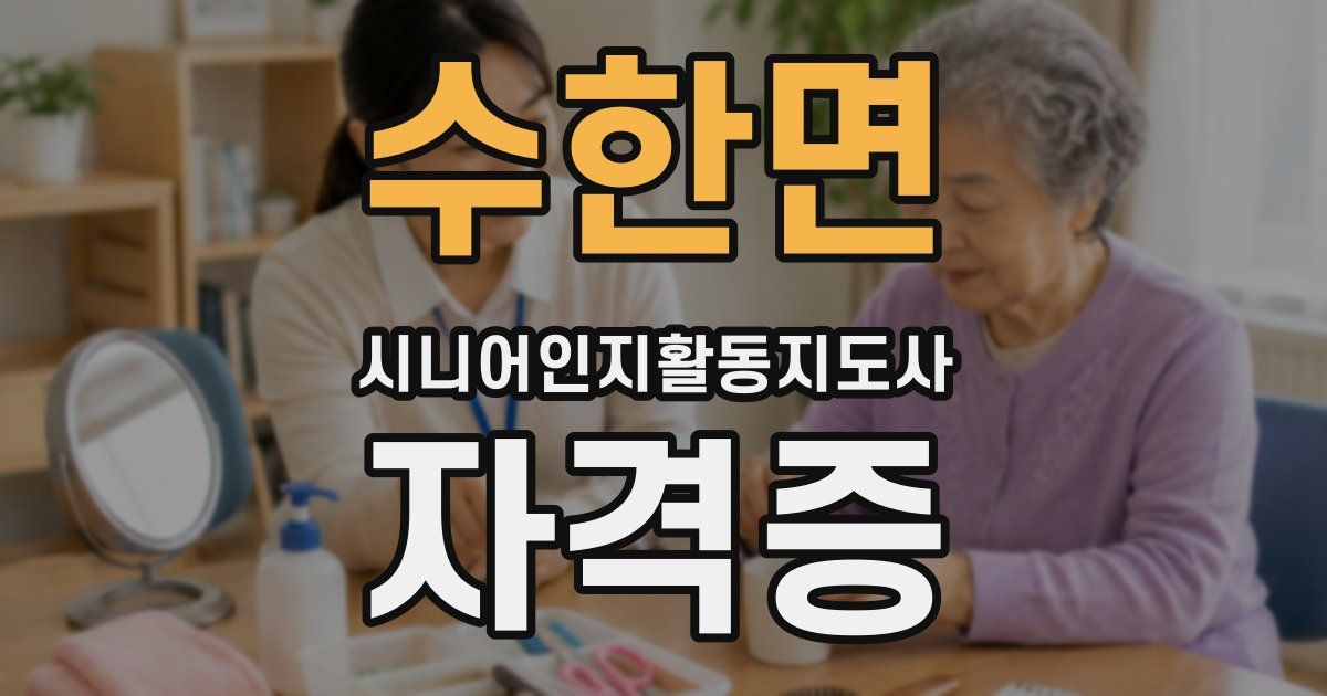 수한면 시니어인지활동지도사 자격증