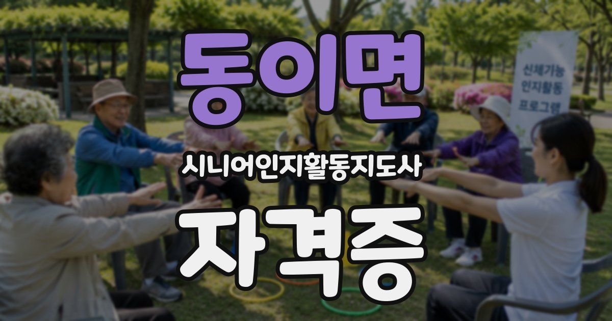 동이면 시니어인지활동지도사 자격증