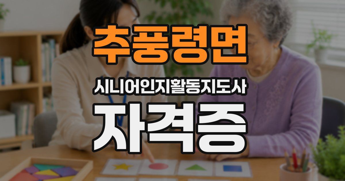 추풍령면 시니어인지활동지도사 자격증