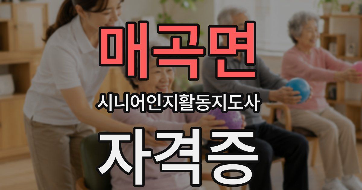 매곡면 시니어인지활동지도사 자격증